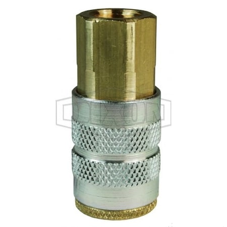 Dixon D Interchange Semi-Automatic Pneumatic Coupler, 1/4 in, Quick-Connect x FNPT, Brass 2FF2-B